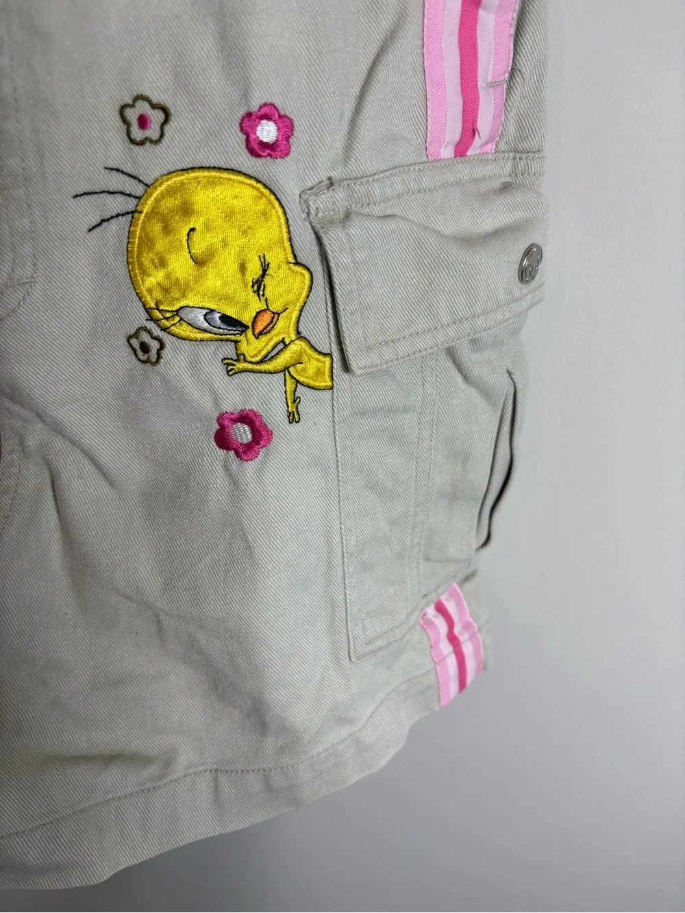 Vintage Looney Tunes Tweety Bird Short Alls Size 10 Y2K